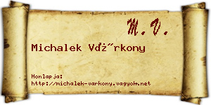 Michalek Várkony névjegykártya